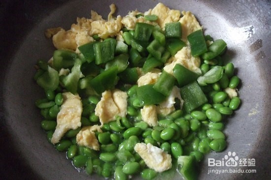 怎么做青椒毛豆炒鸡蛋