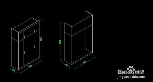 CAD画衣柜的轴测图教程