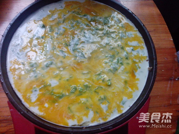 青菜鸡蛋饼的做法