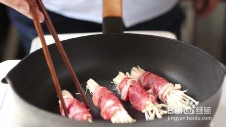 私房菜之黑椒金针肥牛卷