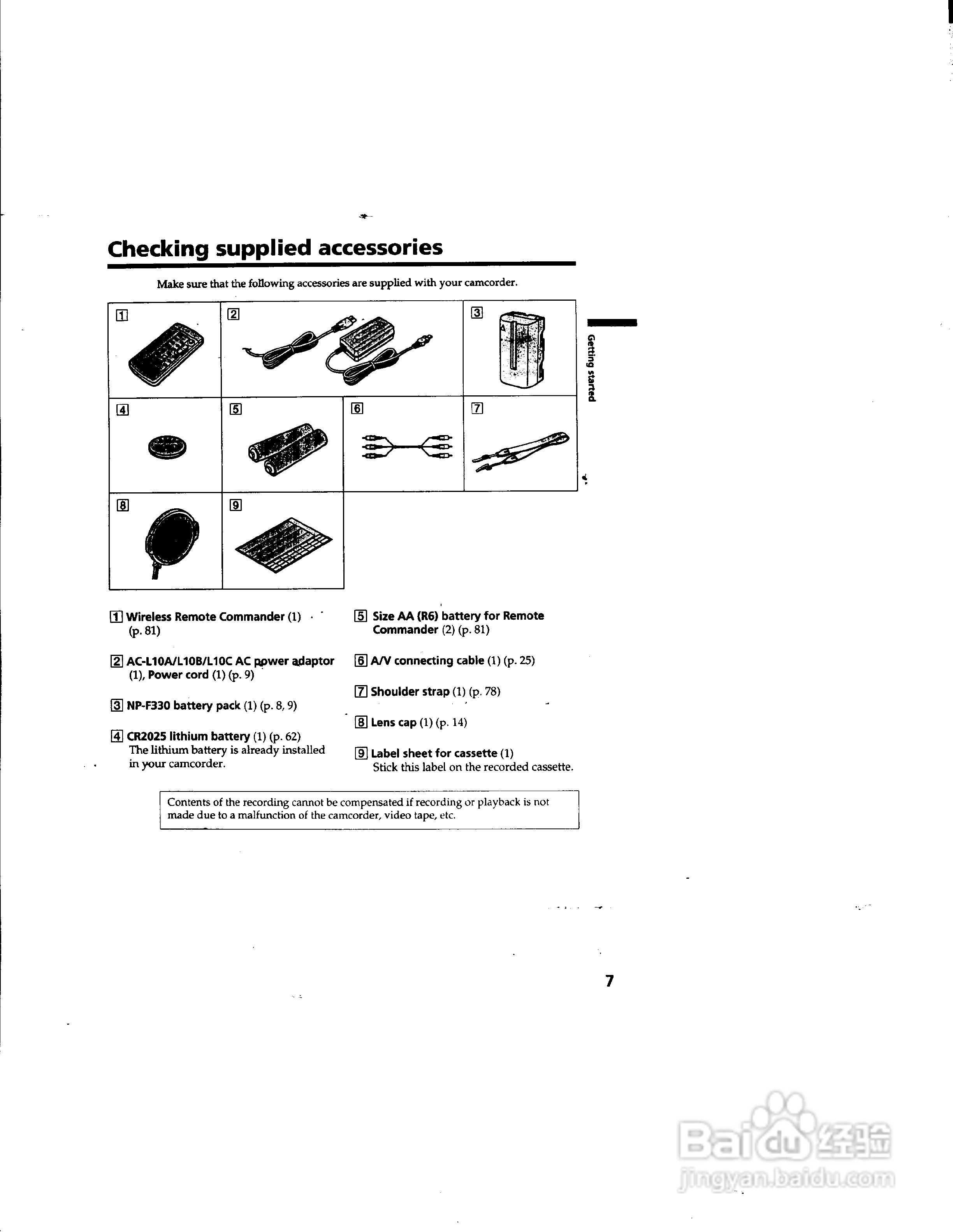 索尼DCR-TRV203数码摄像机说明书:[1]