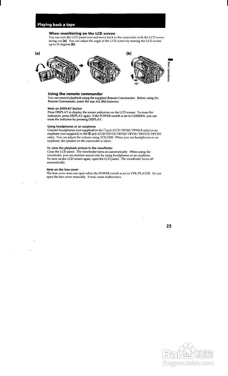 索尼CCD-TRV65模拟摄像机说明书:[3]
