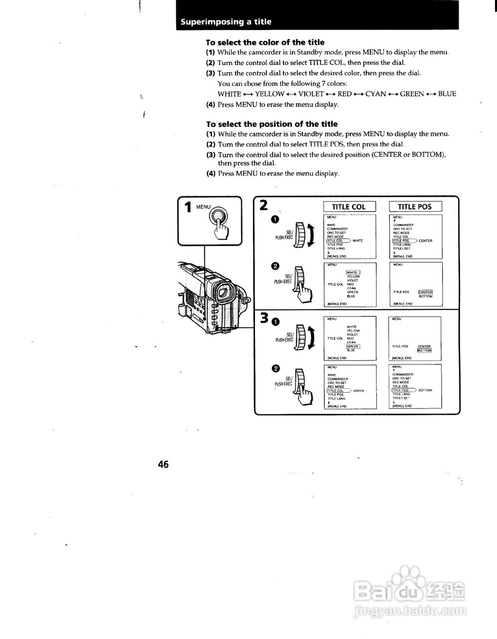 索尼CCD-TRV62模拟摄像机说明书:[5]