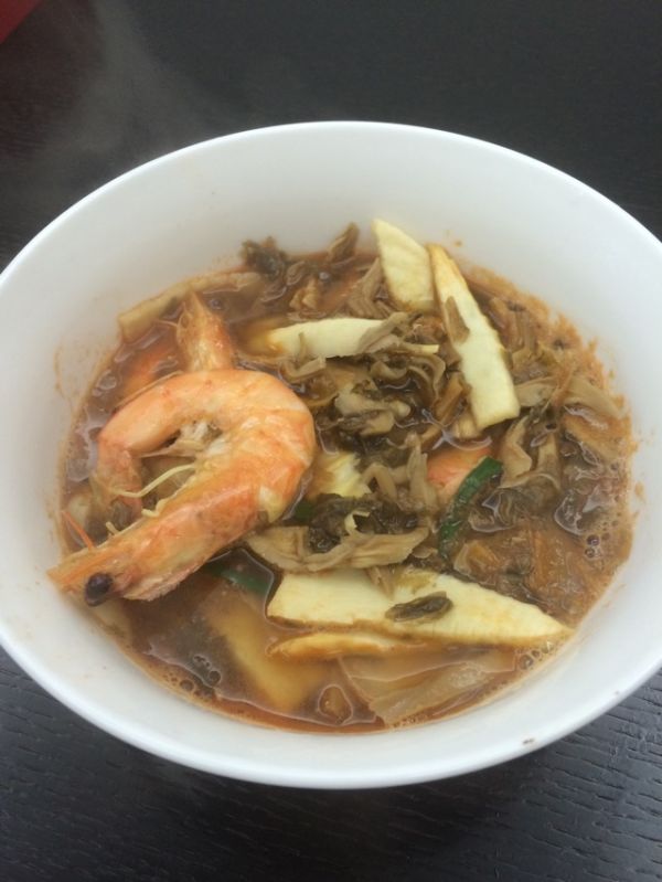 冬笋对虾干菜汤