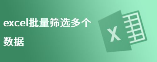 excel批量筛选多个数据