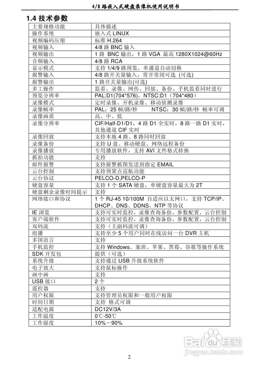 7608AC 4/8路嵌入式数字硬盘像机使用说明书:[1]