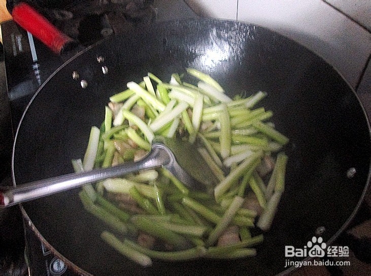 家常小菜“白菜苔梗炒五花肉”的做法