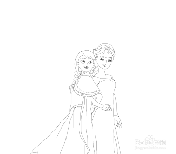 艾莎和安娜怎么画