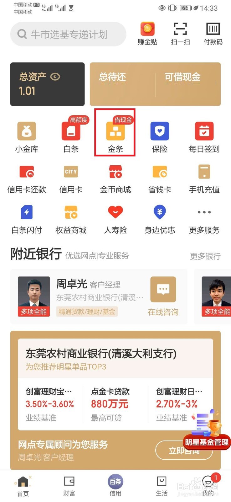 京东金融白条有额度怎么借不出来