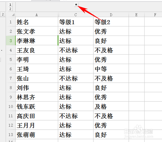 WPS表格如何利用创建组来隐藏数据