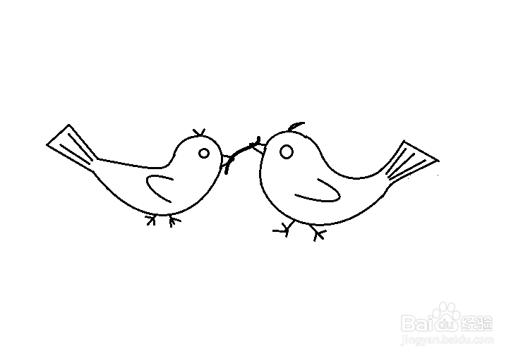 小鸟吃什么食物简笔画图片
