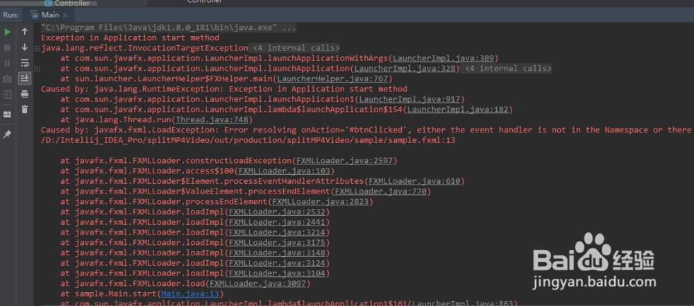 Scene builder报错 .reflect.InvocationTargetE