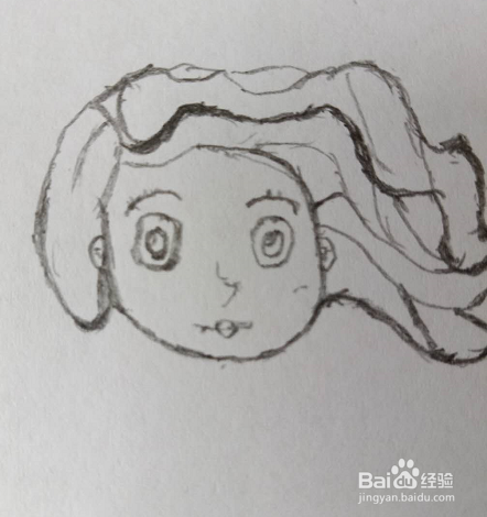 手绘画可爱迷人的花仙子