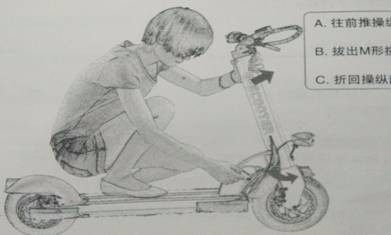 怎样展开和折叠电动滑板车