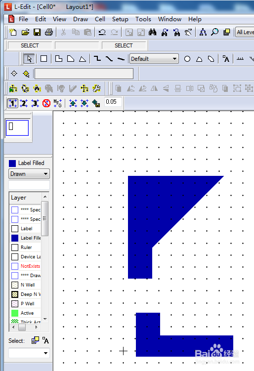 Tanner L-edit中图案的水平和竖直分割