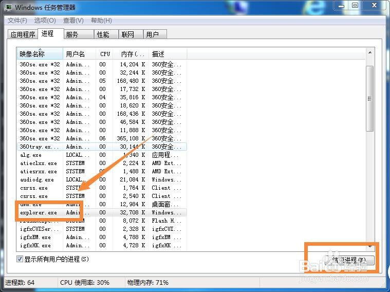 win7的桌面图标和任务栏都不见了怎么办