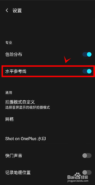一加9r怎样开启相机的水平参考线