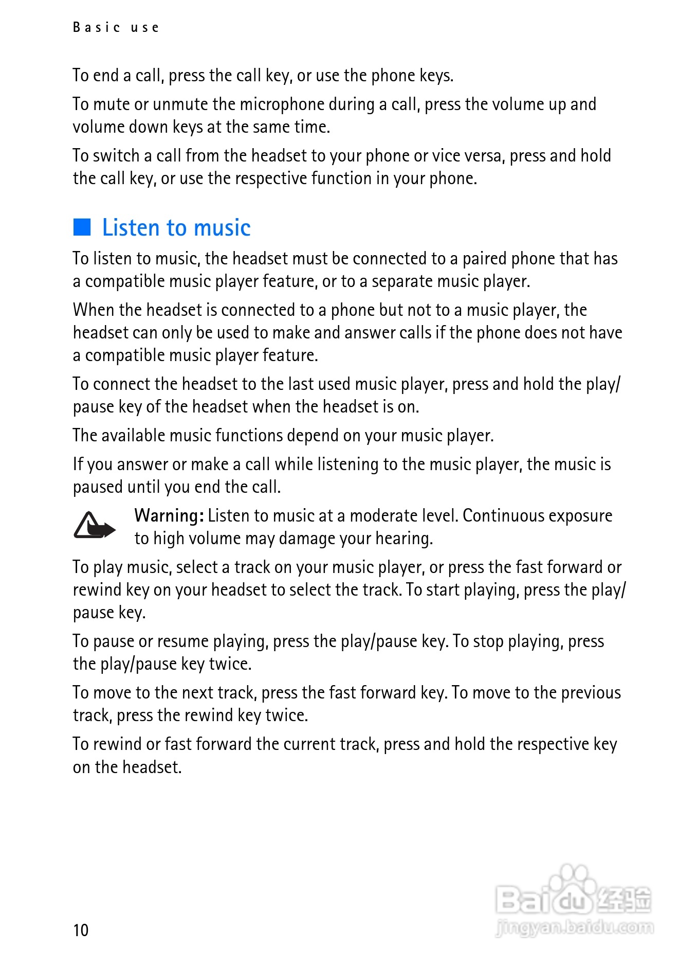 Nokia蓝牙耳机BH-500说明书:[1]