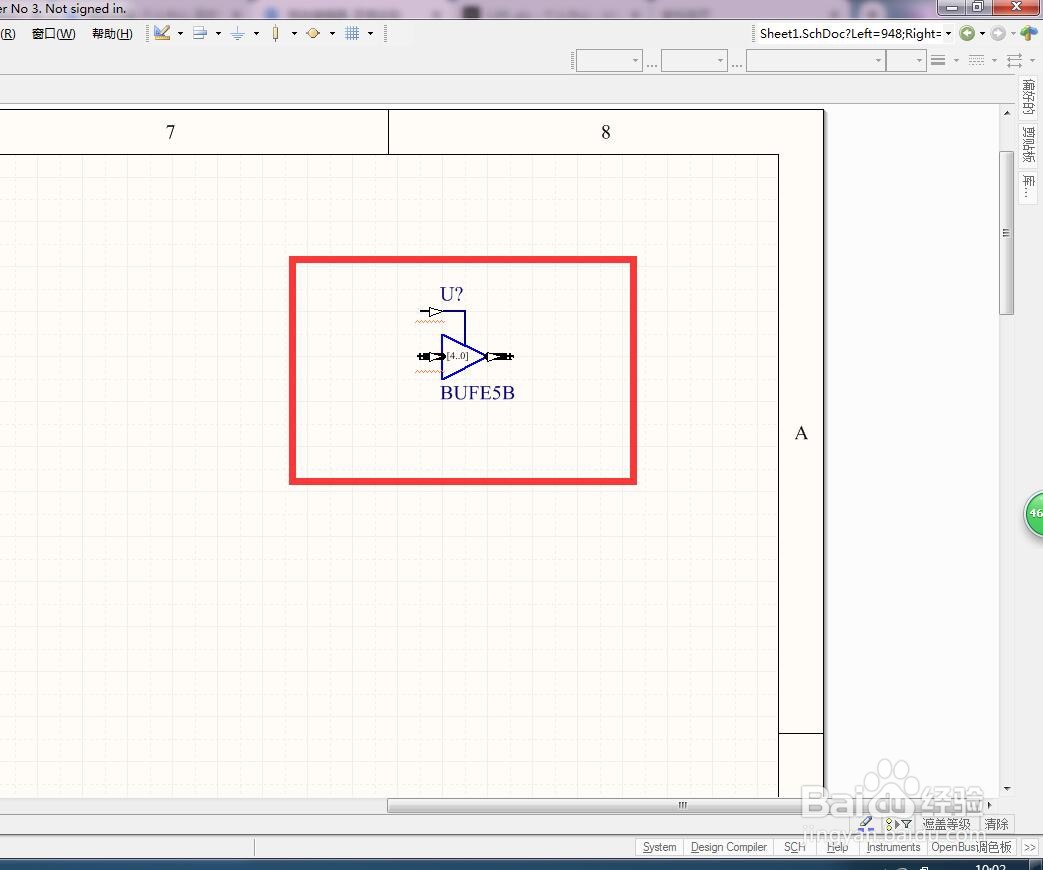 如何在AD中放置带控制脚5位总线3状态缓冲器？