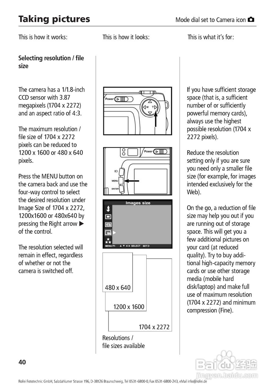 Rollei d41 com型数码相机说明书:[4]