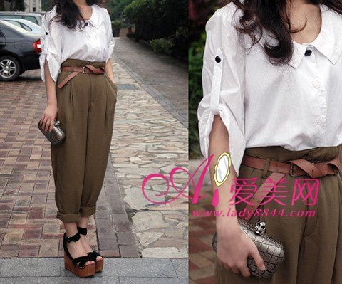 上海街拍复古中性装扮