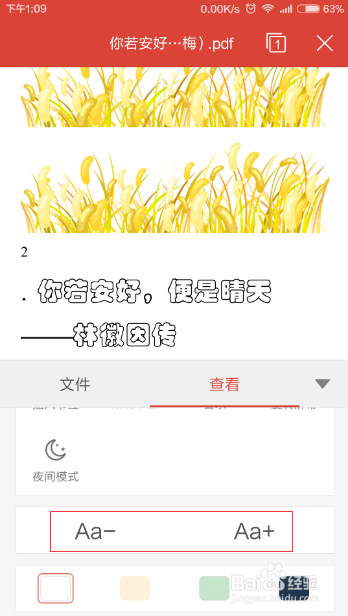 手机打开PDF文件字太小看不清怎么办