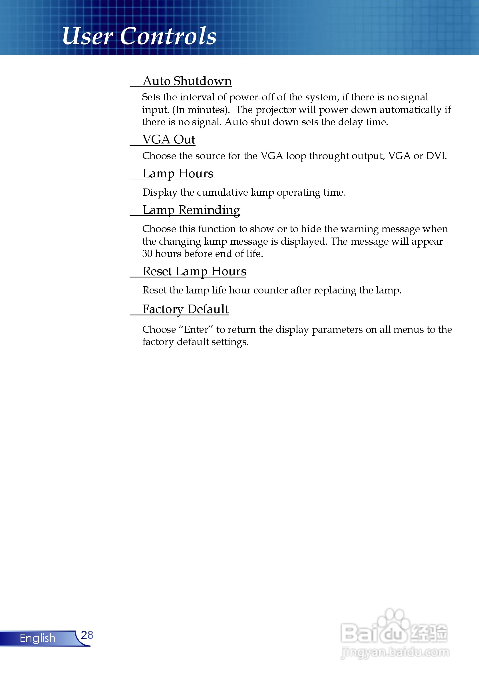 奥图玛投影机EP910型说明书:[3]