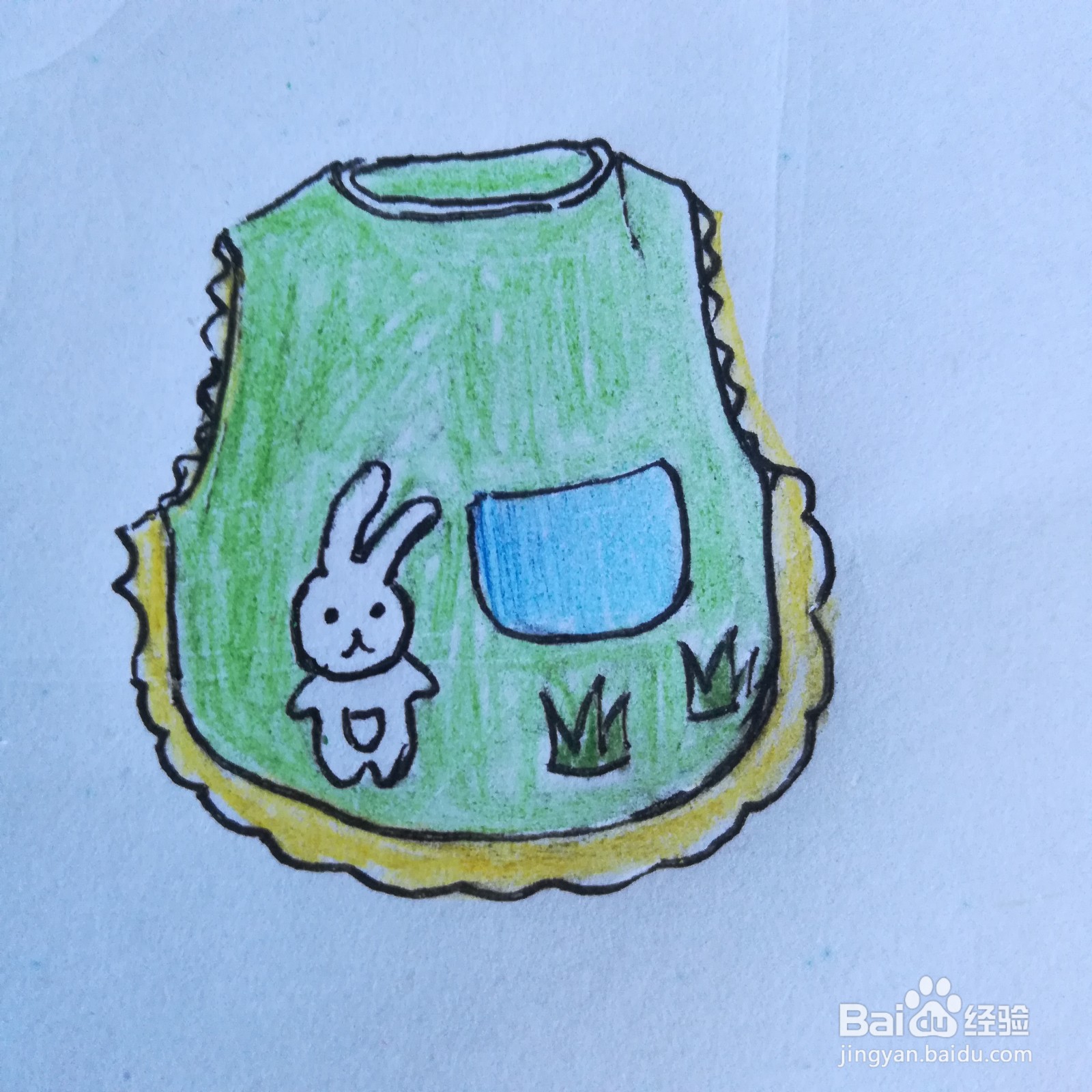 怎么画幼儿围兜简笔画