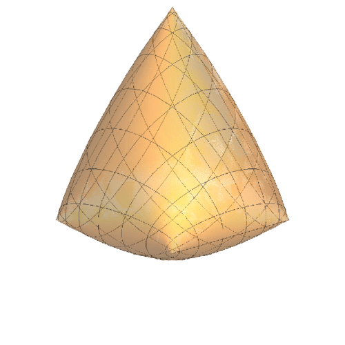 【微分几何】不同方向的平面与粽子曲面的截线