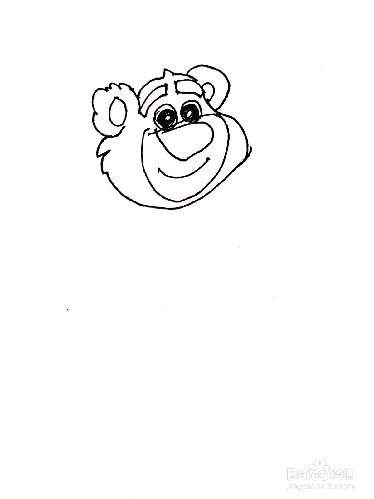 坐在树叶上的草莓熊线描画怎么画