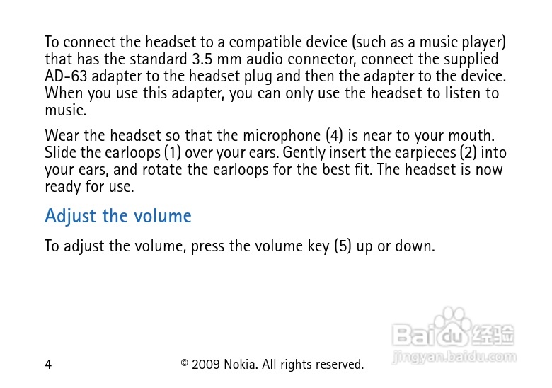 Nokia立体声耳机WH-800说明书:[1]