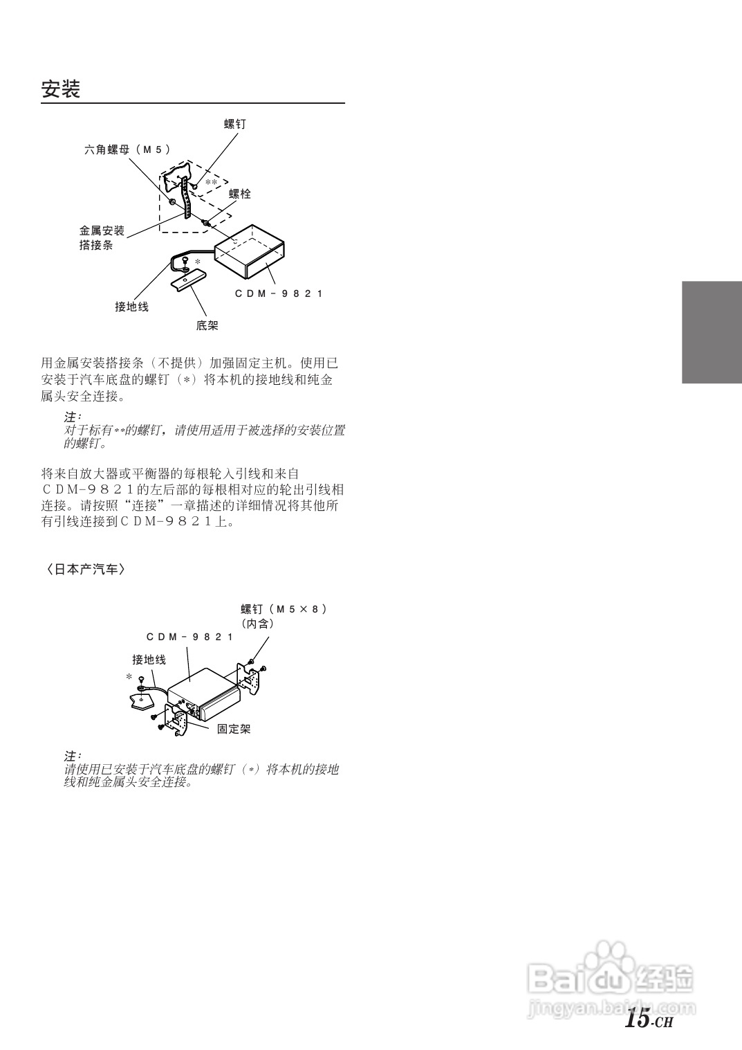 阿尔派 CDM-9823型接收机说明书