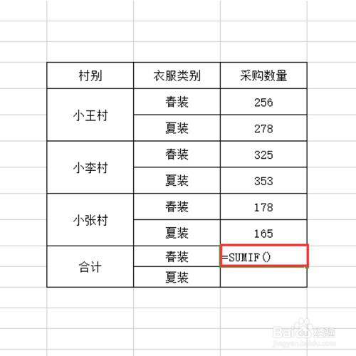 sumif函数的怎么使用