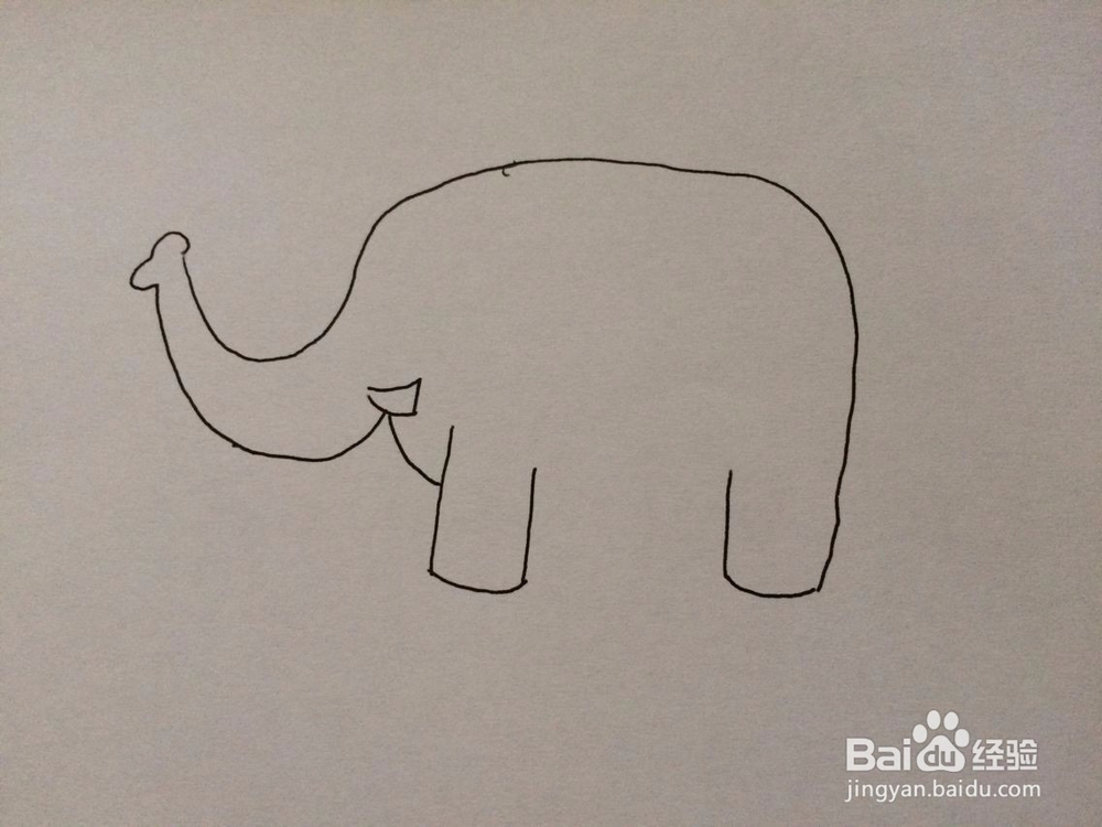 可爱大象的简笔画方法