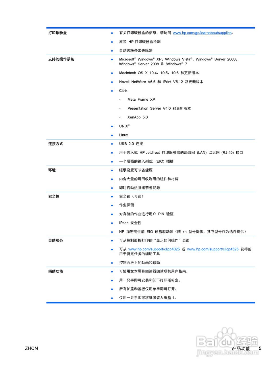 惠普 COLOR LASERJET ENTERPRISE CP4525打印机说明书:[2]
