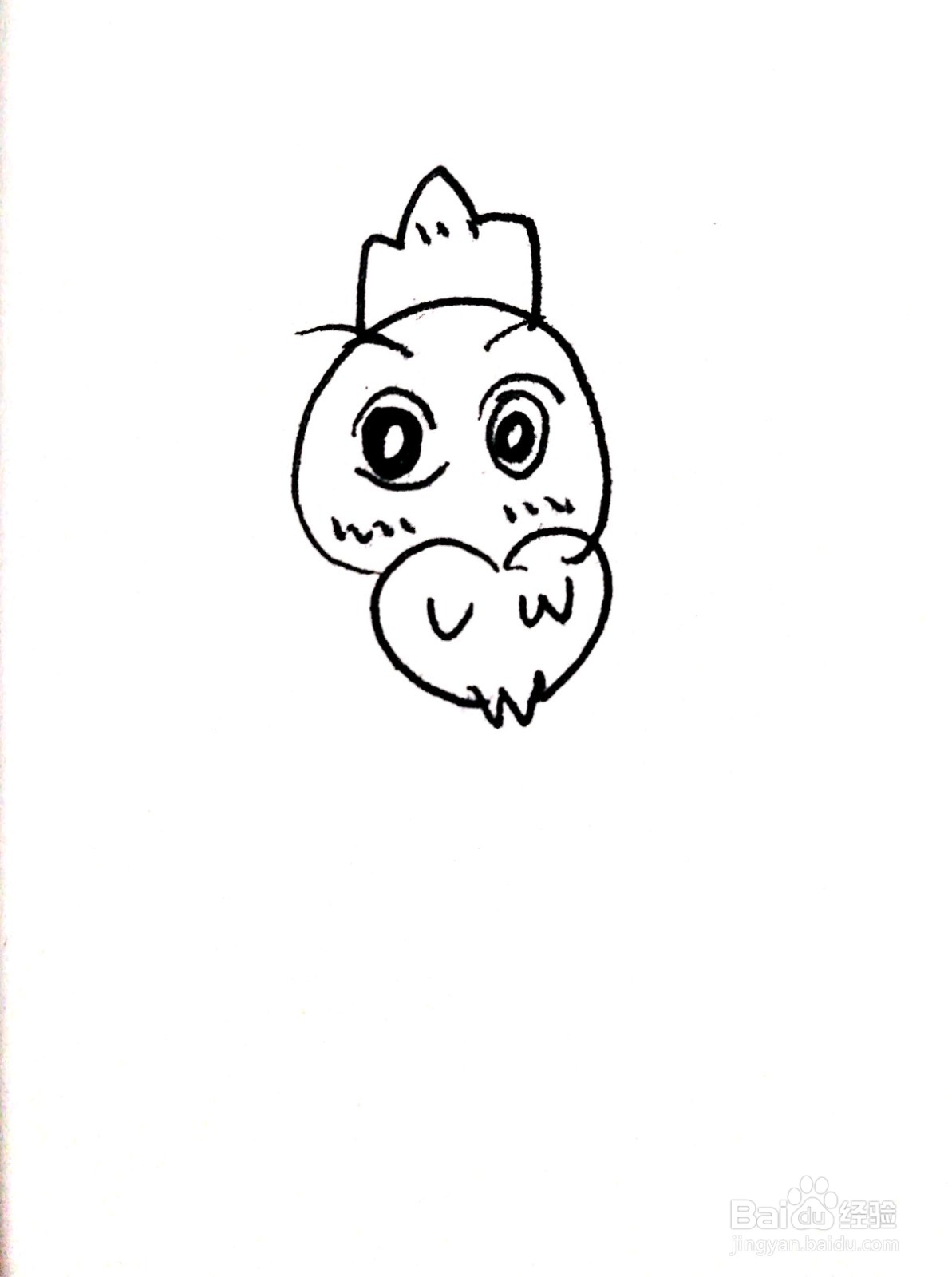 可爱的小鸡线描画怎么画