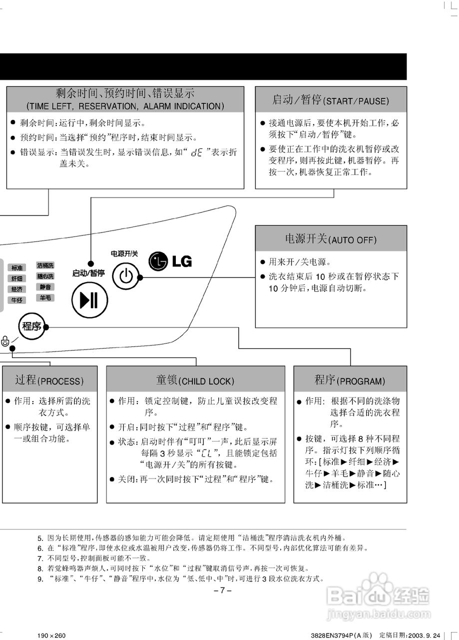 LG XQB45-18S7洗衣机使用说明书:[1]