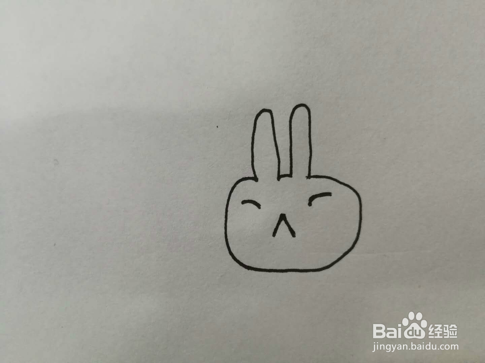 简笔画生气的兔子