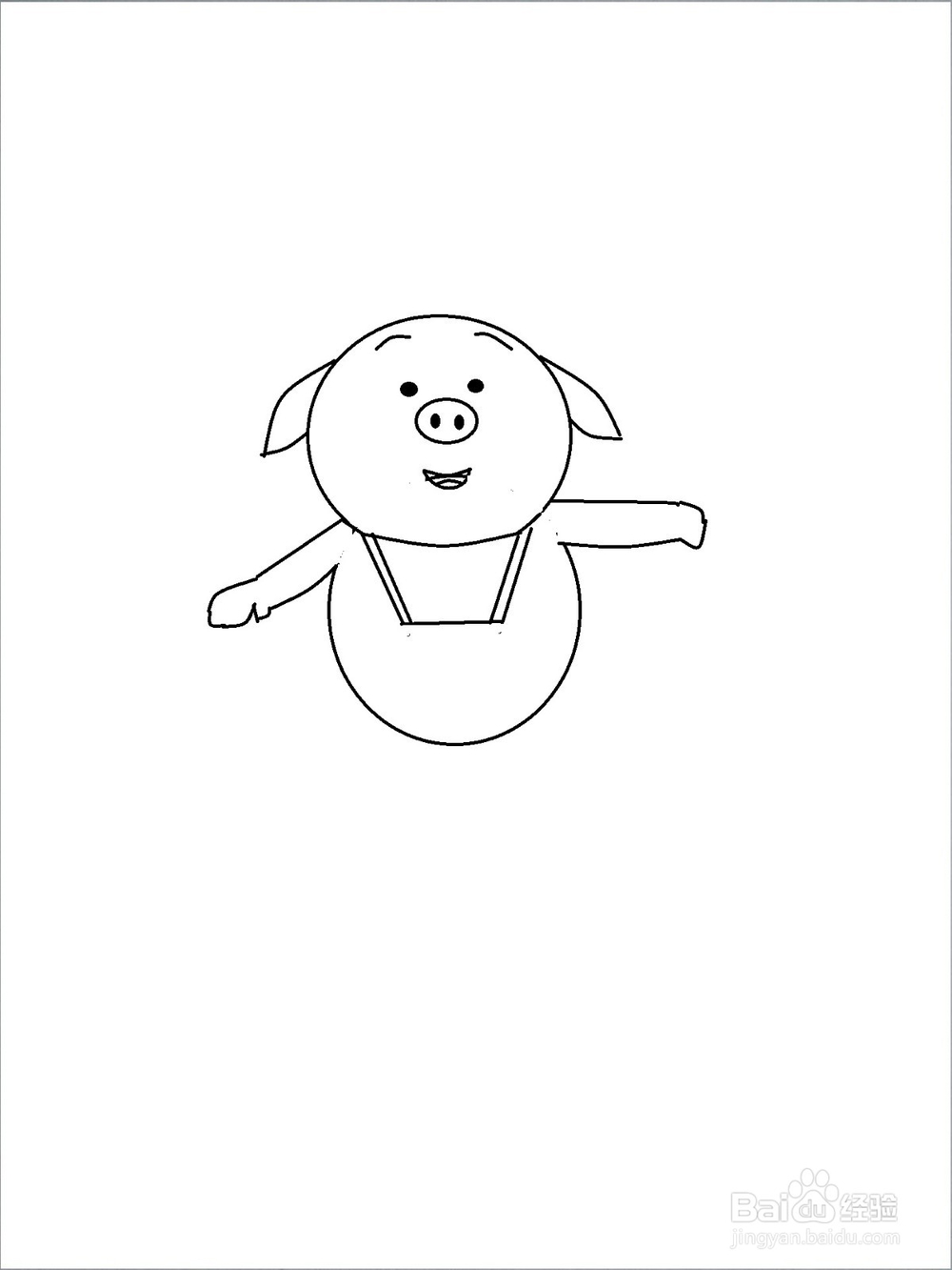 网红猪小屁的简单画法