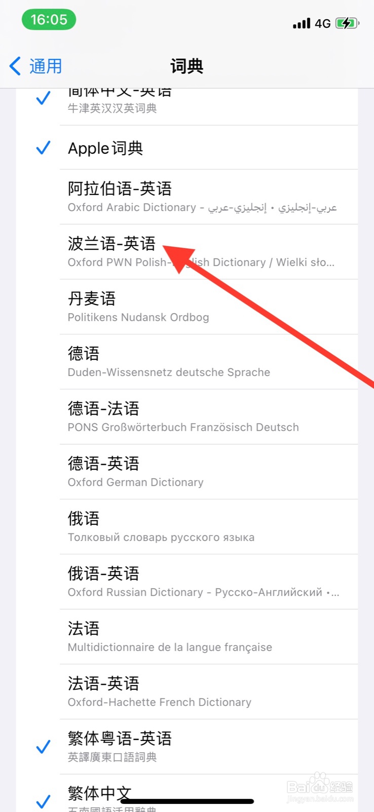 iOS系统下载“波兰语-英语”词典语种