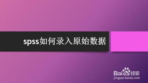 spss如何录入原始数据