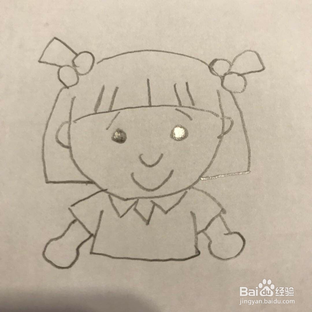 怎么画小女孩呢