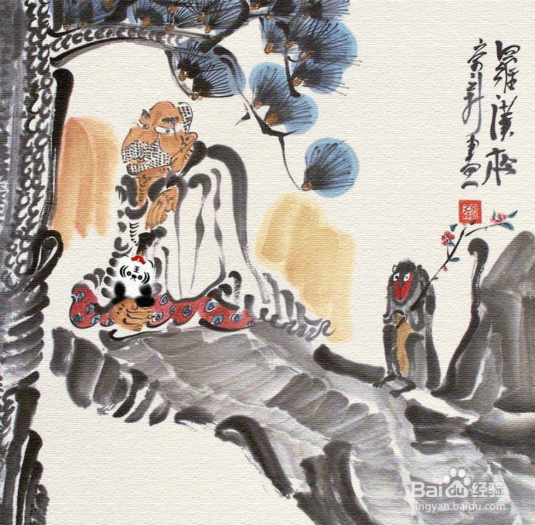 设计元素如何融入客厅博物馆传统国画装饰画面