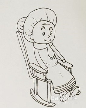 如何画"座摇椅的老奶奶"?