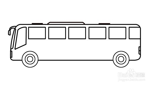 大巴车的简笔画简单图片