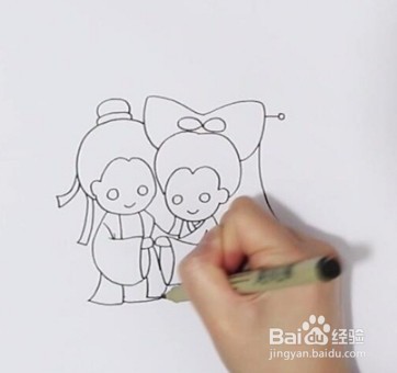 怎么画白娘子和许仙简笔画