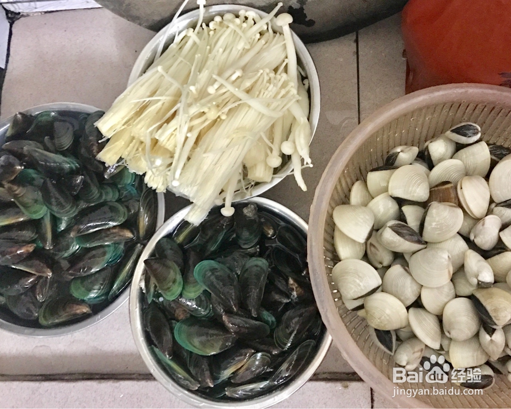 自己做清蒸青口白贝海鲜美食