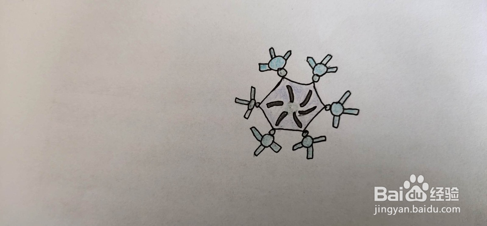 怎样画雪花简笔画