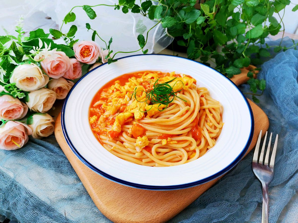 番茄鸡蛋意大利面