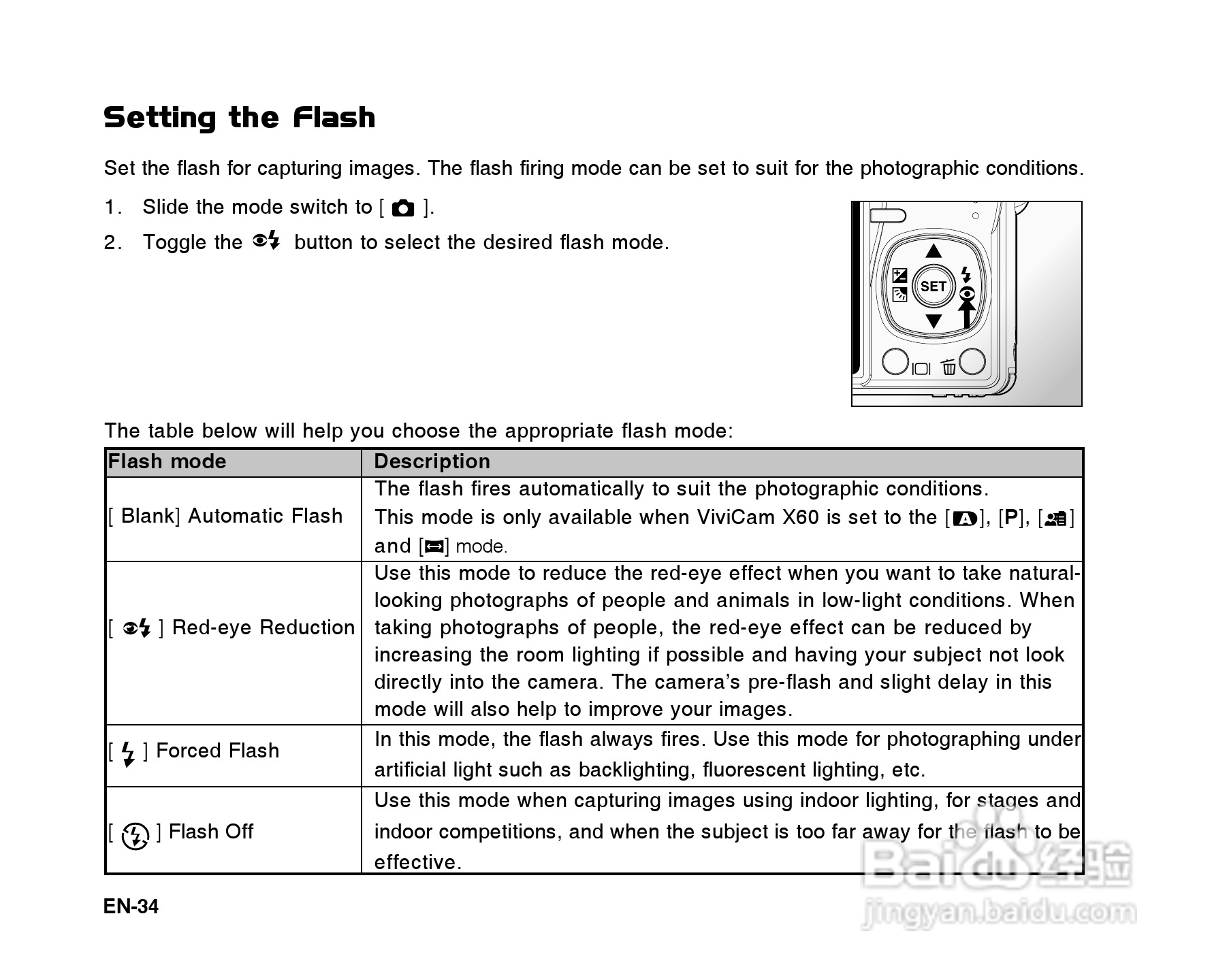 威达ViviCam X60数码相机使用说明书:[4]